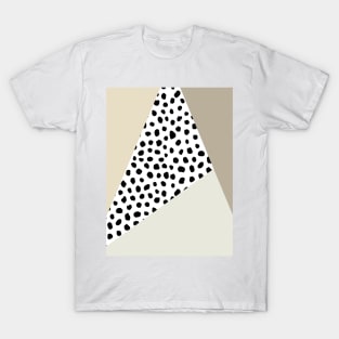 Geometric Polka Dot, Black and Neutral T-Shirt